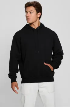 Мужское черное худи Черный S Guess M4BQ05.KBJ31;JBLK
