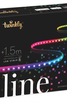 ​Стрічка Smart LED Twinkly Line RGB IP20 подовжувач TWL100STW-BEU 1.5м кабель чорний (TWL100ADP-B)