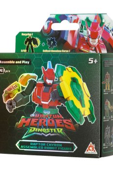 Робот-конструктор-сюрприз Dinoster Раптор Хайрон, 10.5 см, от 5 лет, 43 элемента (EU580881A-3)