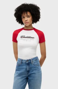 Женская белая футболка TH x Cadillac Formula 1® Team Белый L Tommy Hilfiger WW0WW52118