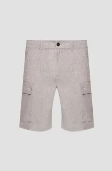Мужские серые льняные шорты Серый 34 BOSS 50536888;294