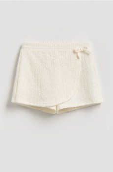 Reserved - Спідниця-шорти зі складкою - кремовий - 232HN-01X