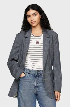 Женский серый блейзер в клетку THC CC CLUB BLAZER Серый 38 Tommy Hilfiger WW0WW42408