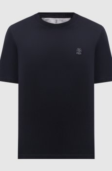 Синяя футболка из хлопка с эмблемой