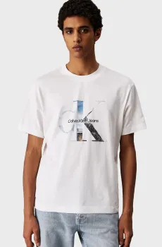 Мужская белая футболка PHOTO MONOGRAM TEE Белый M Calvin Klein Jeans J30J327483