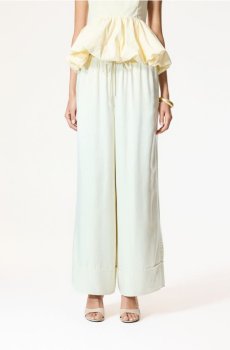 Reserved - Штани wide leg з віскозою - кремовий - 284KK-01X