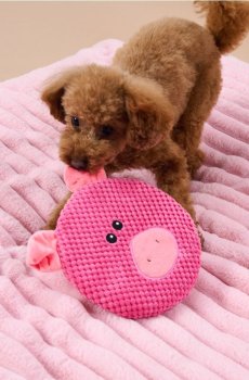 Іграшка для собаки з пищалкою у формі свинки - пастельний рожевий