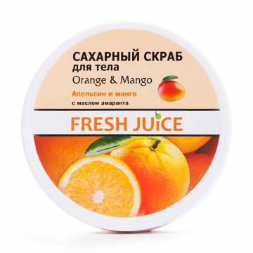 Сахарный скраб для тела Fresh Juice Orange and Mango Апельсин и Манго, 225 мл Сахарный скраб для тела Fresh Juice Orange and Mango Апельсин и Манго, 225 мл