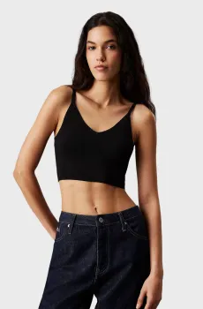 Женский черный топ RAYON SWEATER BRALETTE Черный M Calvin Klein Jeans J20J224805