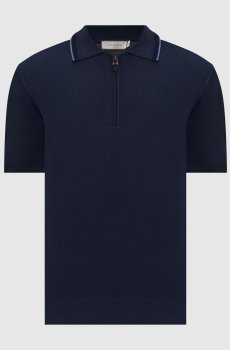 Синее поло из хлопка