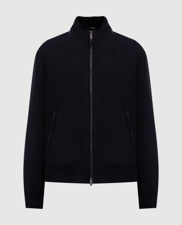 Черная куртка с кашемиром на меху норки