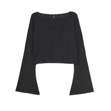 Cropp - Блузка з ажурною вишивкою - чорний Cropp - Блузка з ажурною вишивкою - чорний