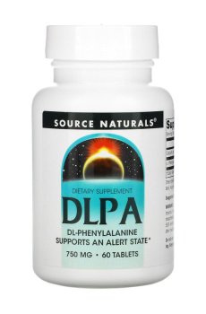 Фенилаланин Source Naturals DLPA 750 мг, 60 таблеток