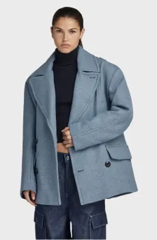 Женское синее шерстяное пальто Heavy wool Oversized Blazer Синий S G-Star RAW D23517,D445