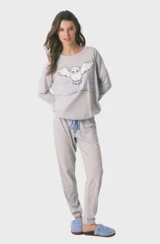 Женская серая пижама (лонгслив, брюки) Hedwig Серый S womensecret 3132130