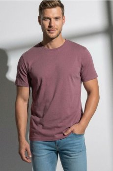 Бавовняна футболка basic - рожевувато-ліловий