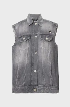 Женский серый джинсовый жилет IKON Серый S Karl Lagerfeld B1W14039