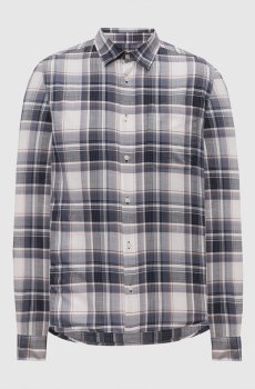 Синяя рубашка в клеточку