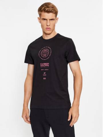 4F Футболка 4FAW23TTSHM0890 Чорний Regular Fit 4F Футболка 4FAW23TTSHM0890 Чорний Regular Fit