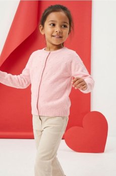 Бавовняний светр на ґудзиках - пастельний рожевий