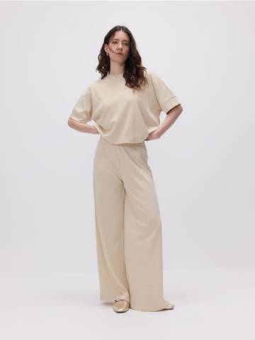 Reserved - LADIES` TROUSERS - нюдовий - YU027-02X Reserved - LADIES` TROUSERS - нюдовий - YU027-02X