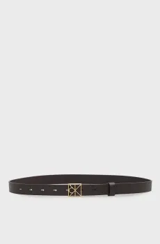 Женский темно-коричневый кожаный ремень EMBLEM BUCKLE STRAP 25MM Коричневый 75 Calvin Klein LV04F7063G
