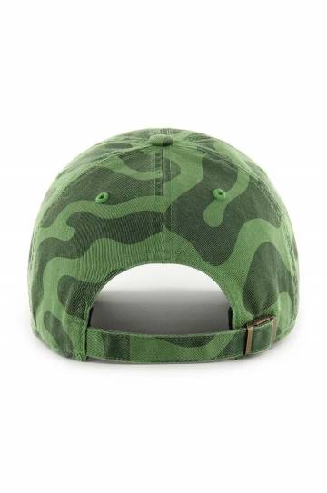 Хлопковая кепка 47 brand MLB Oakland Athletics цвет зелёный узор B-FRFMC18GWS-FF Хлопковая кепка 47 brand MLB Oakland Athletics цвет зелёный узор B-FRFMC18GWS-FF