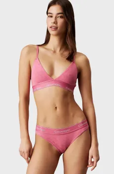 Женский розовый бюстгальтер с узором Розовый XS Calvin Klein 000QF7876E