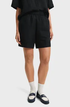 Женские черные льняные шорты REL LINEN BLEND PULL ON SHORTS Черный 36 Gant 4020116