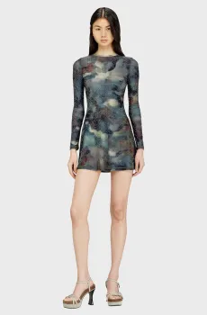 Женское синее камуфляжное платье D-UPLO Синий M Diesel A21189 0JMBE