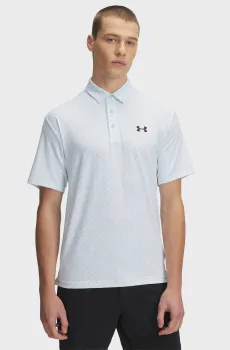 Мужское голубое поло с узором UA Playoff 3.0 Printed Polo Голубой XXL Under Armour 1378677-495
