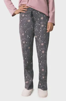 Женские серые брюки с узором Серый L womensecret 3702282