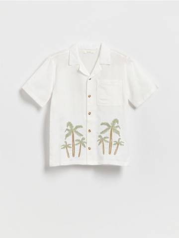 Reserved - Бавовняна сорочка - кремовий - 8961X-01X