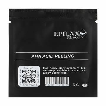 Гель-пилинг для тела Epilax Silk Touch Peeling с АНА-кислотами 10% pH 3.6, 3 мл Гель-пилинг для тела Epilax Silk Touch Peeling с АНА-кислотами 10% pH 3.6, 3 мл