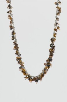 Reserved - Кулон з натуральним камінням - темно коричневий - 743JT-89X