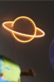 Неонова LED-лампа у формі планети Сатурн - різнобарвний