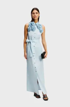 Женское голубое платье FLOWER SHIRT DRESS Голубой 44 Karl Lagerfeld A2W13004