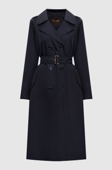 Синий двубортный плащ CLEOPATRA