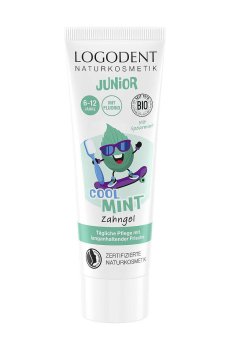 Детский зубной гель Logodent Junior Cool Mint с фтором, от 6 до 12 лет, 75 мл