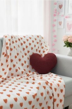 Плед з сердечками - червоний