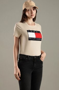 Tommy Hilfiger Women Brand Logo Printed Applique T-shirt