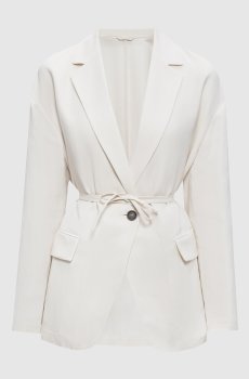 Жакет цвета айвори с льном