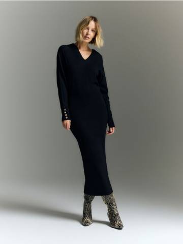 Reserved - LADIES` DRESS - темно-сірий - 987EG-90X Reserved - LADIES` DRESS - темно-сірий - 987EG-90X