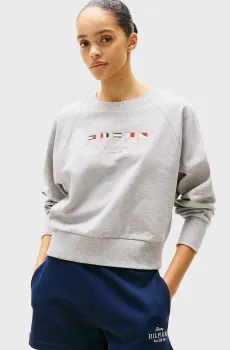 Женский серый свитшот REG SAIL FLAGS Серый L Tommy Hilfiger WW0WW45526
