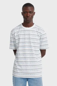 Мужская белая футболка в полоску Белый L SPRINGFIELD 7122315