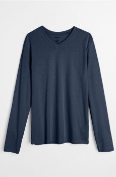 Бавовняна футболка з довгим рукавом - синій