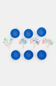 Набір формочок для кексів з топперами Stitch 18 pack - різнобарвний