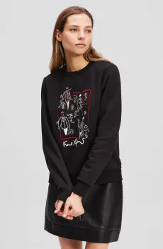Женский черный свитшот Karl Series Черный S Karl Lagerfeld A3W20065