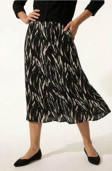Віскозна міді спідниця з абстрактним принтом - різнобарвний