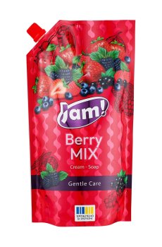 Крем-мыло JAM! Berry Mix Cream-Soap Gentle Care с глицерином, 300 г (дой-пак)